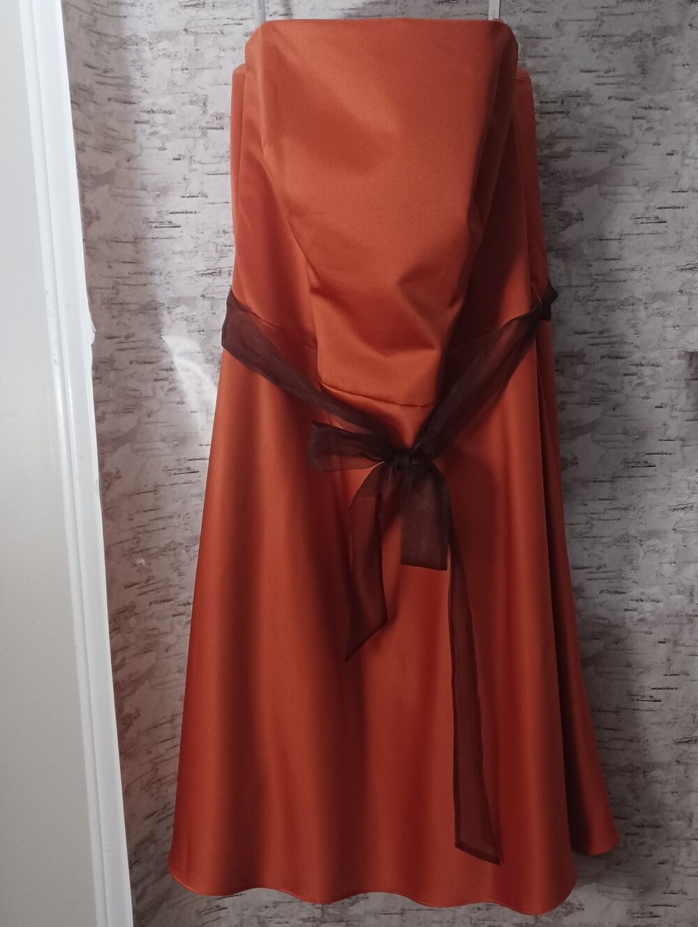Alfred Angelo Burnt Orange/expresso Strapless Prom Formal Dress Sz 14